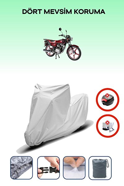 Breen حقيبة خلفية رمادية اللون متوافقة مع قماش الدراجة النارية Arora CG50، 4 مواسم