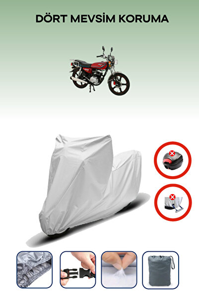 Breen قفل حقيبة خلفية رمادي اللون غير متوافق مع Abush CGA 125i، قماش دراجة نارية متوافق مع 4 مواسم