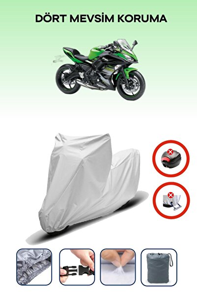 Breen قفل حقيبة خلفية رمادي اللون غير متوافق مع طبعة كاواساكي نينجا 650 KRT، قماش دراجة نارية متوافق، 4 مواسم