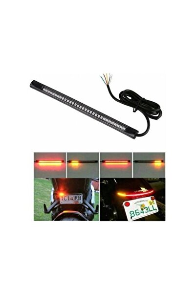 MOTOLİNAS Motosiklet Arka Kuuruk Şerit 48 Ledli Arka Stop + Sinyal Yapışma 12 V