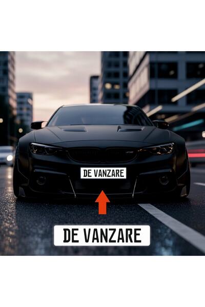 Avex Placuta de inmatriculare "CUSTOM TEXT", dimensiune 52 x 11 cm, PVC, Alb,...