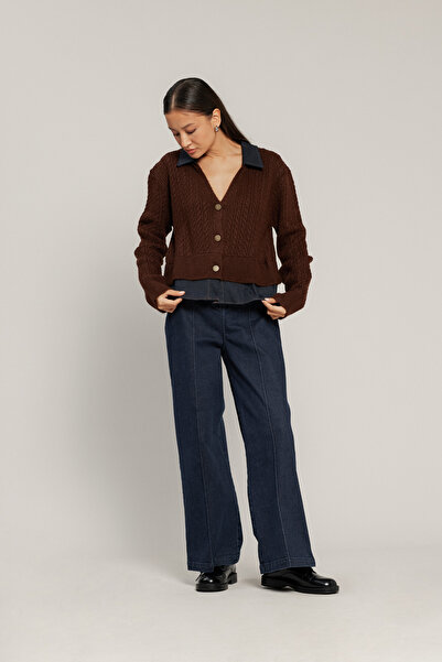 Nisan CARDIGAN TRICOT DETALIAT DE JEANS