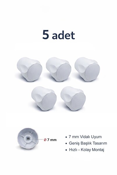 banyosepeti 5 Adet Radyatör / Petek / Havlupan Vana Başlığı – Vidalı 7 mm Uyu...