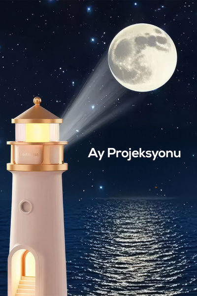 Weisre Deniz Feneri Temalı Akıllı Gece Lambası Bluetooth Bağlantısı, Deniz Sesi, Dekoratif Lamba
