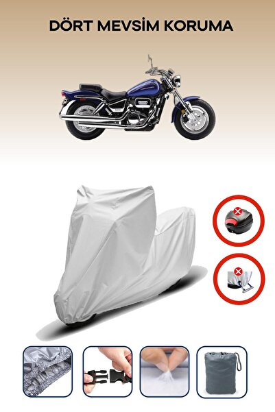 Breen قفل حقيبة خلفية رمادي اللون غير متوافق مع سوزوكي مارودر 800، قماش دراجة...