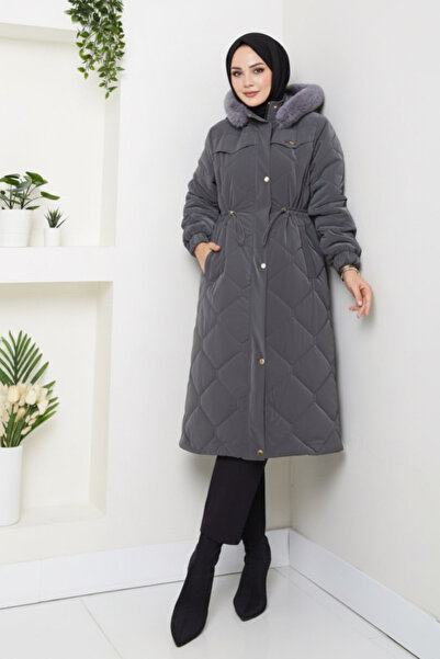 lavrisa Kadın Beli Bağcıklı Nova Kumaş Mont