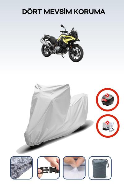 Breen قفل حقيبة خلفية رمادي اللون غير متوافق مع BMW F 750، قماش متوافق مع الدراجات النارية، 4 مواسم