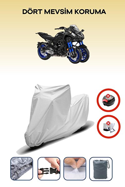 Breen قفل حقيبة خلفية رمادي اللون غير متوافق مع ياماها نيكين، قماش متوافق مع ...