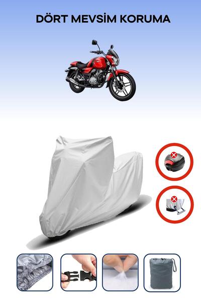 Breen قفل حقيبة خلفية رمادي اللون غير متوافق مع قماش دراجة نارية باجاج V 15، 4 مواسم