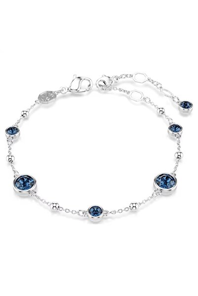 Swarovski Imber Bileklik, Yuvarlak kesim, Mavi, Rodyum kaplama