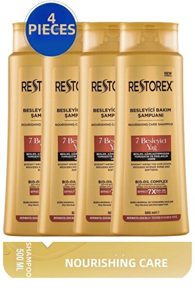 Restorex 7 Nourishing Oil Care Shampoo - 500 ml, 4 bucăți