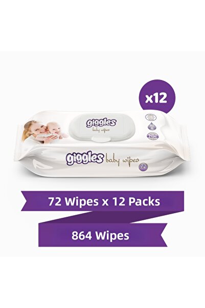 giggles Baby Wipes Wet Towels 12 Packs of 72 864 Wipes