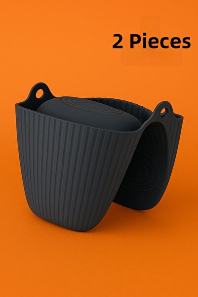 ray plastik قطعتان من قفازات الفرن المصنوعة من السيليكون المقاوم للحرارة - مدخنة