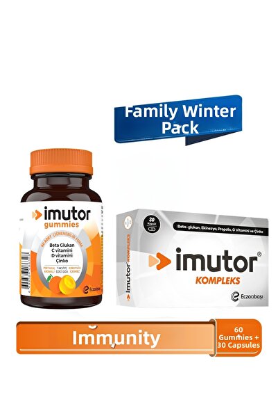 Imutor Gummies & Complexes - Immunity - Beta Glucan, Vit C, D, Echinacea - Family Winter Pack