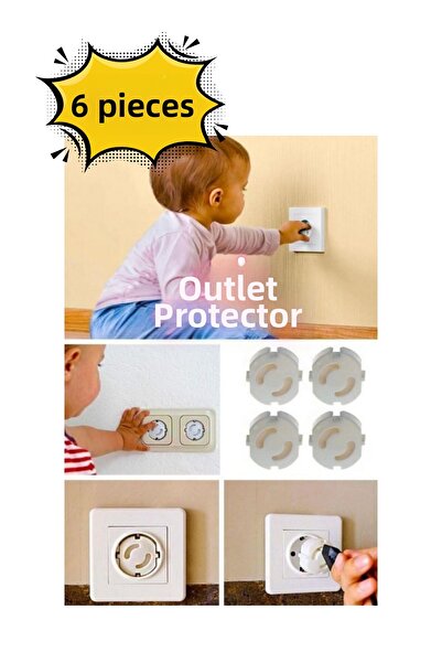 CANKIR قفل مقبس كهربائي لسلامة الأطفال - غطاء حماية للأطفال (6 قطع)