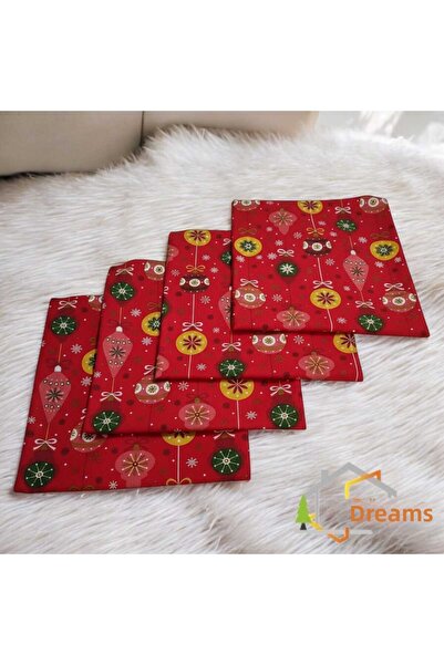 DÜŞLER EV TEKSTİLİ 4 bucăți de huse de pernă cu model de Anul Nou, huse de pe...