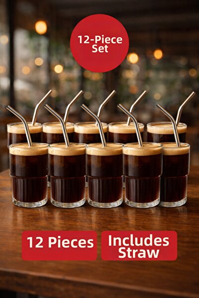 Open Home Concept مجموعة من 12 كوب كوكتيل مشروب غازي من البورسليكات البارد - ...