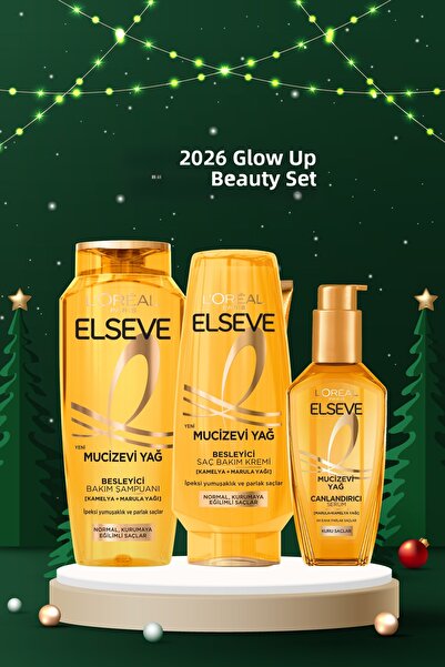 ELSEVE Miraculous Oil Care Shampoo 400ml & Balsam 250ml & Ulei de îngrijire a părului pentru păr deteriorat