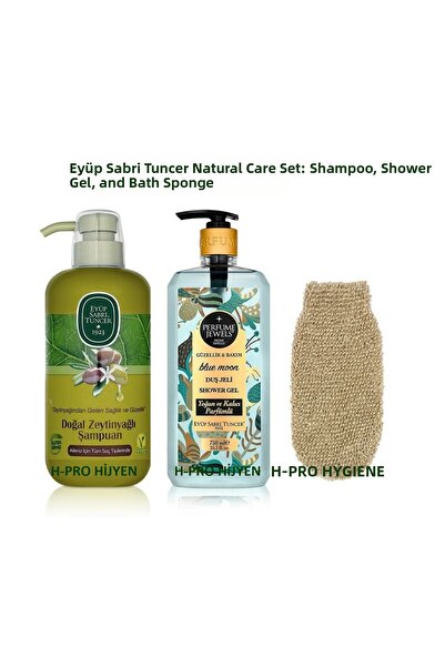 Eyüp Sabri Tuncer Natural Care Set, Shampoo, Blue Moon Shower Gel and Bath Scrub