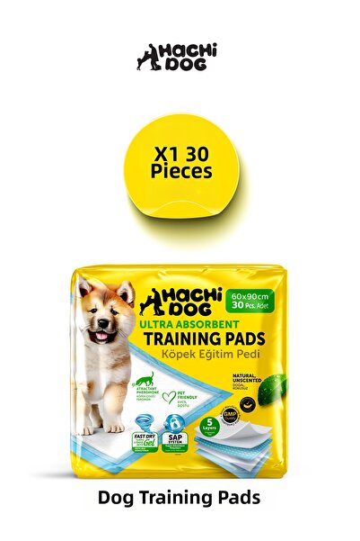 Hachi Dog Dog Training Pad 60X90 5 Layer 30 Pieces Yellow Pack