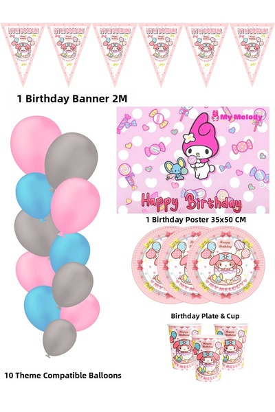 HAPPYLOOPPARTY My Melody Melodi Ornamente și accesorii pentru petrecerea de a...