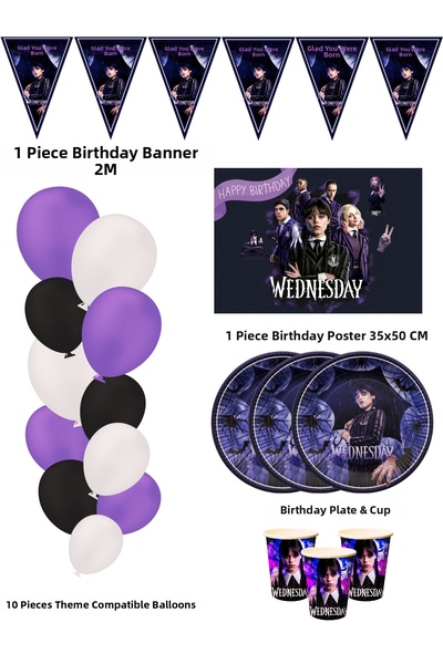 HAPPYLOOPPARTY Wednesday 32Nd Birthday Party Supplies Decorations