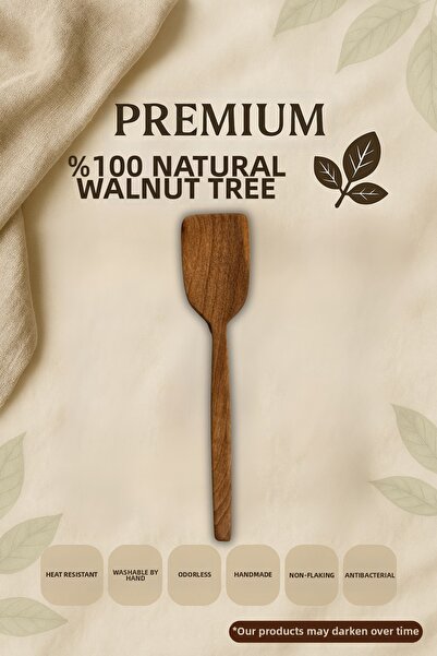 Ülgenev 1 Piece 30 cm Handmade Walnut Wood Spatula |   100% Natural Wooden Ki...