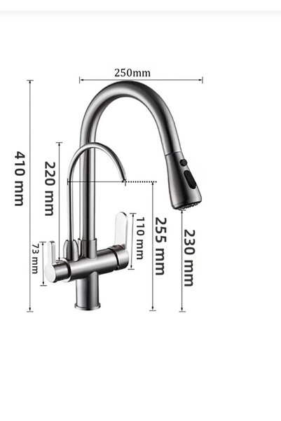 Generic Brand Chrome Purified Spiral Kitchen Faucet 3-Way Spiral Purified Kitchen Sink Faucet