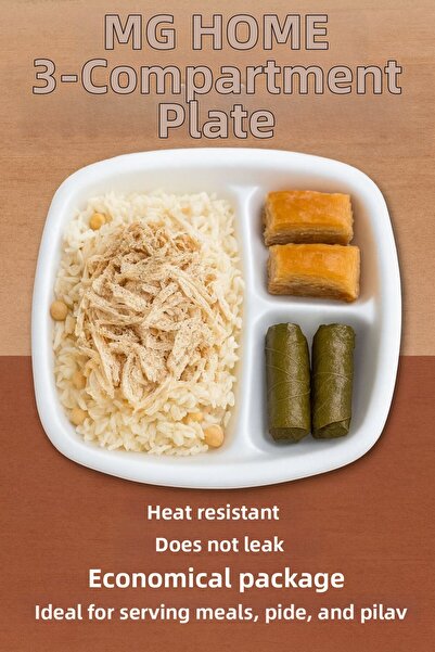 VENON 20 Pieces ❤️   3 Compartment Foam Plate – Heat Resistant, Economical, D...