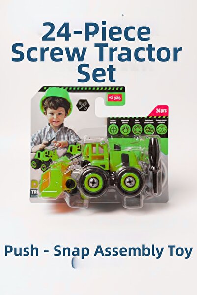 viyol marketim مجموعة ألعاب جرار مكونة من 24 قطعة - مجموعة أدوات بناء قابلة ل...