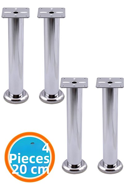 NZB Furniture Leg Armchair Sofa Durable Tv Unit Leg Legs with Table Metal 20 cm Chrome Silver 4 Pcs