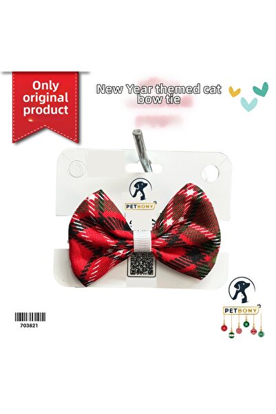 PETS & OTHERS ربطة عنق على شكل قطة بطابع العام الجديد
