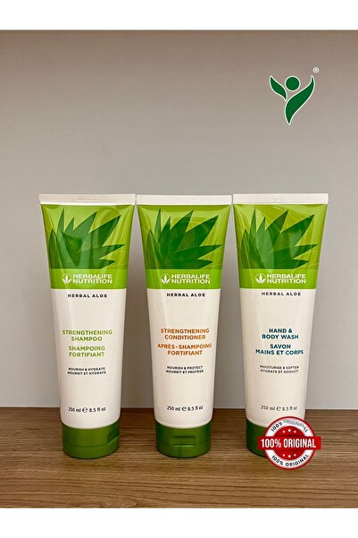 Herbalife Herbal Aloe Strengthening Shampoo - Conditioner - Hand and Body Sha...