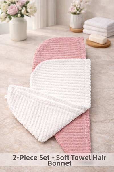 SHome مجموعة من قبعتين ناعمتين للشعر – سريعة الجفاف، بتصميم بأزرار، وتصميم ما...