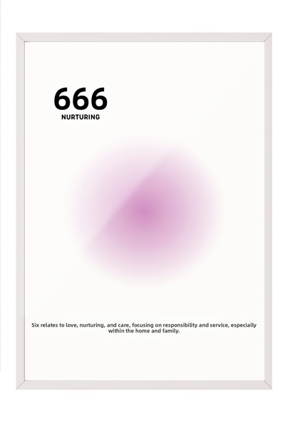 Zestia Pictură murală cu ramă albă 666 Nurturing – Decor pentru sufragerie în...