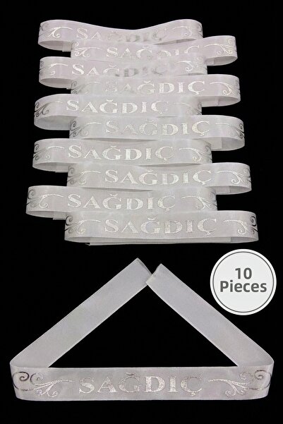 ZEYMERADE Law Enforcement White Silver Groomsman Arm Ribbon, 10 Pieces Wristb...