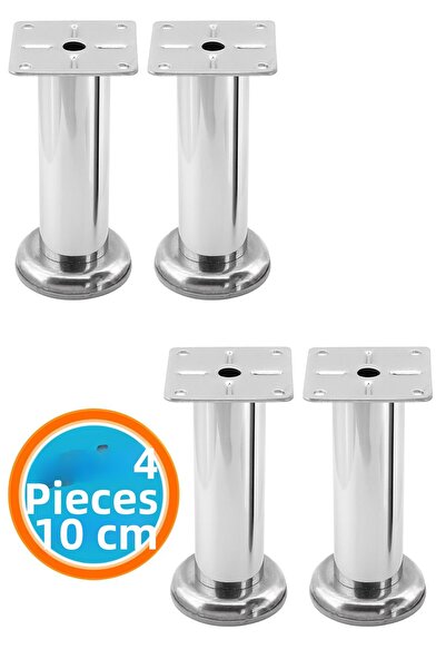 NZB Furniture Leg Armchair Sofa Durable Tv Unit Leg Feet with Table Chrome 10cm 4Pcs Metal Silver