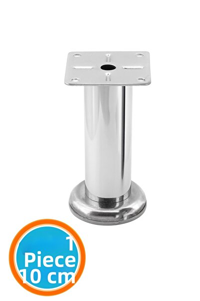 NZB أرجل أثاث عصرية للأريكة والكنبة، أرجل متينة لوحدة التلفزيون مع طاولة، كروم 10 سم، معدن فضي