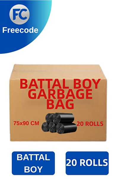 Freecode أكياس قمامة كبيرة الحجم 75×90 سم باللون الأسود - 20 عبوة - أكياس قما...