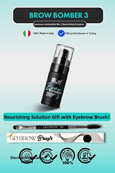 İnLei زيت تغذية وتنعيم الحواجب براو بومبر 3 سعة 15 مل - مصل علاج احترافي لتصف...