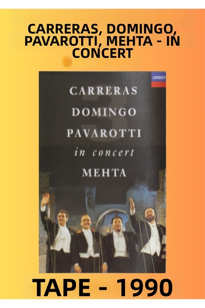 Decca كاريراس، دومينغو، بافاروتي، ميهتا - في الحفلات الموسيقية - كاسيت - 1990