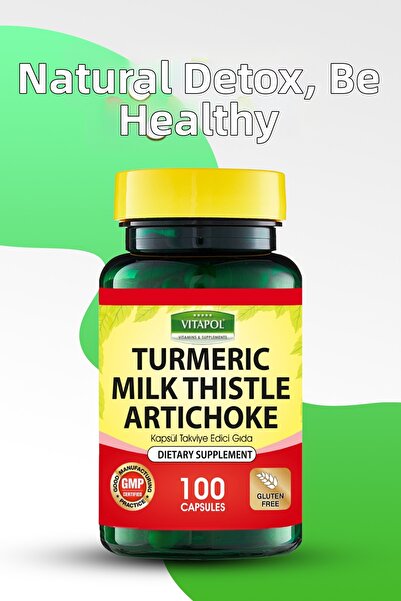 Vitapol Turmeric Milk Thistle Artichoke Liver and Digestive Support – 100 Cap...
