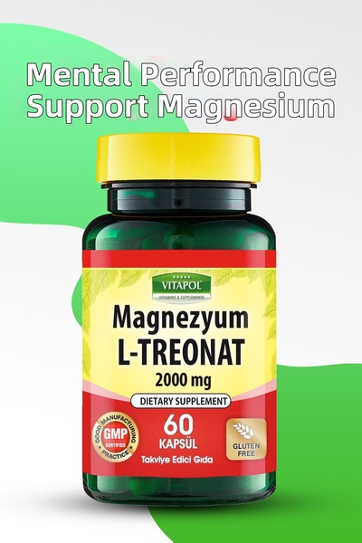 Vitapol مغنيسيوم L-Treonat 2000 ملجم 60 كبسولة نباتية مغنيسيوم L-Treonat