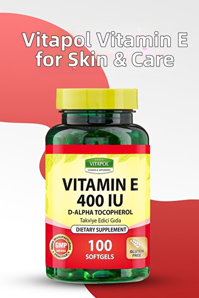 Vitapol فيتامين E 400ıu - 100 كبسولة فيتامين E