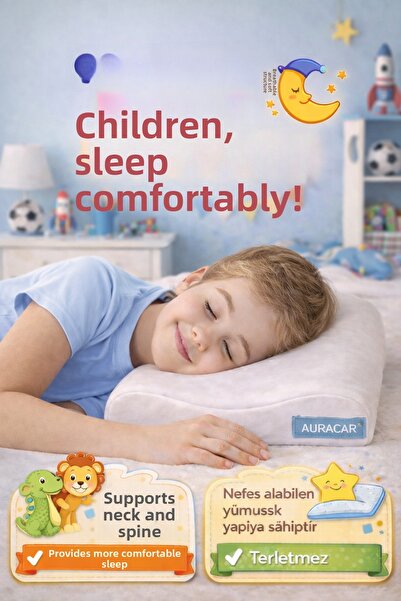 Auracar Ορθοπεδικό μαξιλάρι Visco για παιδιά Εργονομικό μαξιλάρι ύπνου με στή...