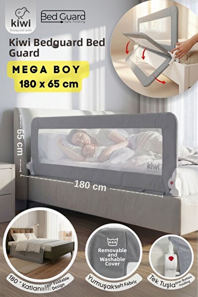 Kiwi حاجز سرير أمان للأطفال - حاجز سرير قابل للطي للأطفال، مضاد للسقوط - 180 × 65 سم
