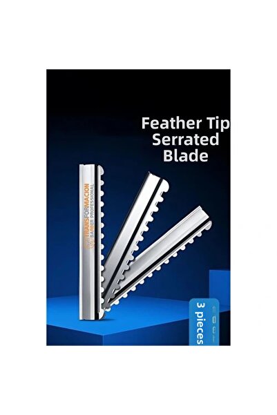 shopwave شفرات حلاقة مسننة برأس ريشة 3 قطع