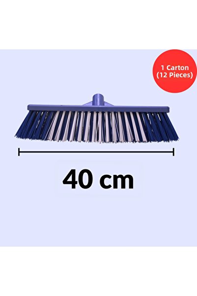 Flora 40 cm Hard Bristled Outdoor Square Sweeper Brush F170 - Garden, Construction, Terrace Cleaning X 12 Pieces