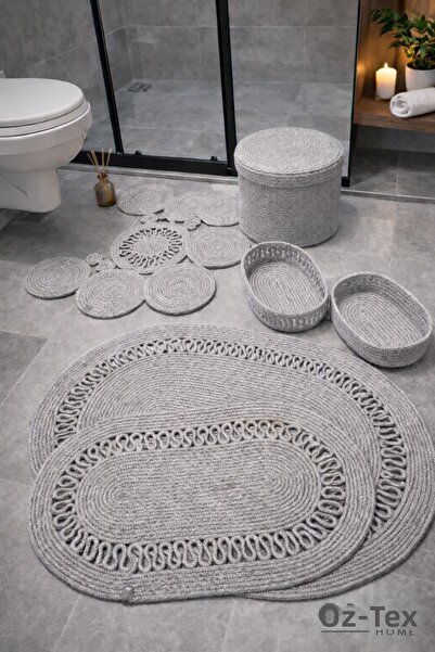 Öz-Tex Home جوت، طقم حمام، سجادة حمام، طقم سجاد، سلة مستحضرات تجميل، سلة مهمل...