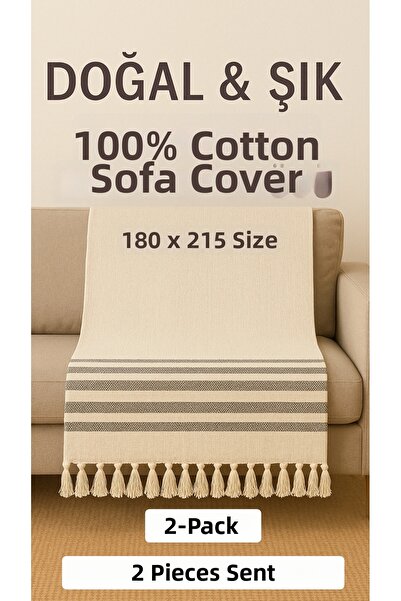 Loova 2 τεμάχια Κάλυμμα καναπέ 100% κατάλληλα για καναπέ Βαμβάκι θέσεων, μέγε...